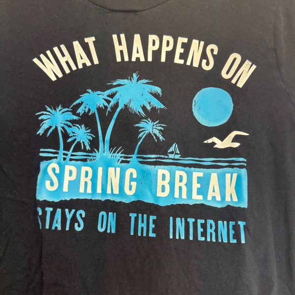 Hiollister T-Shirt Womens Size XL Blue Large Graphic Short Sleeve Casual Basic - Picture 3 of 7